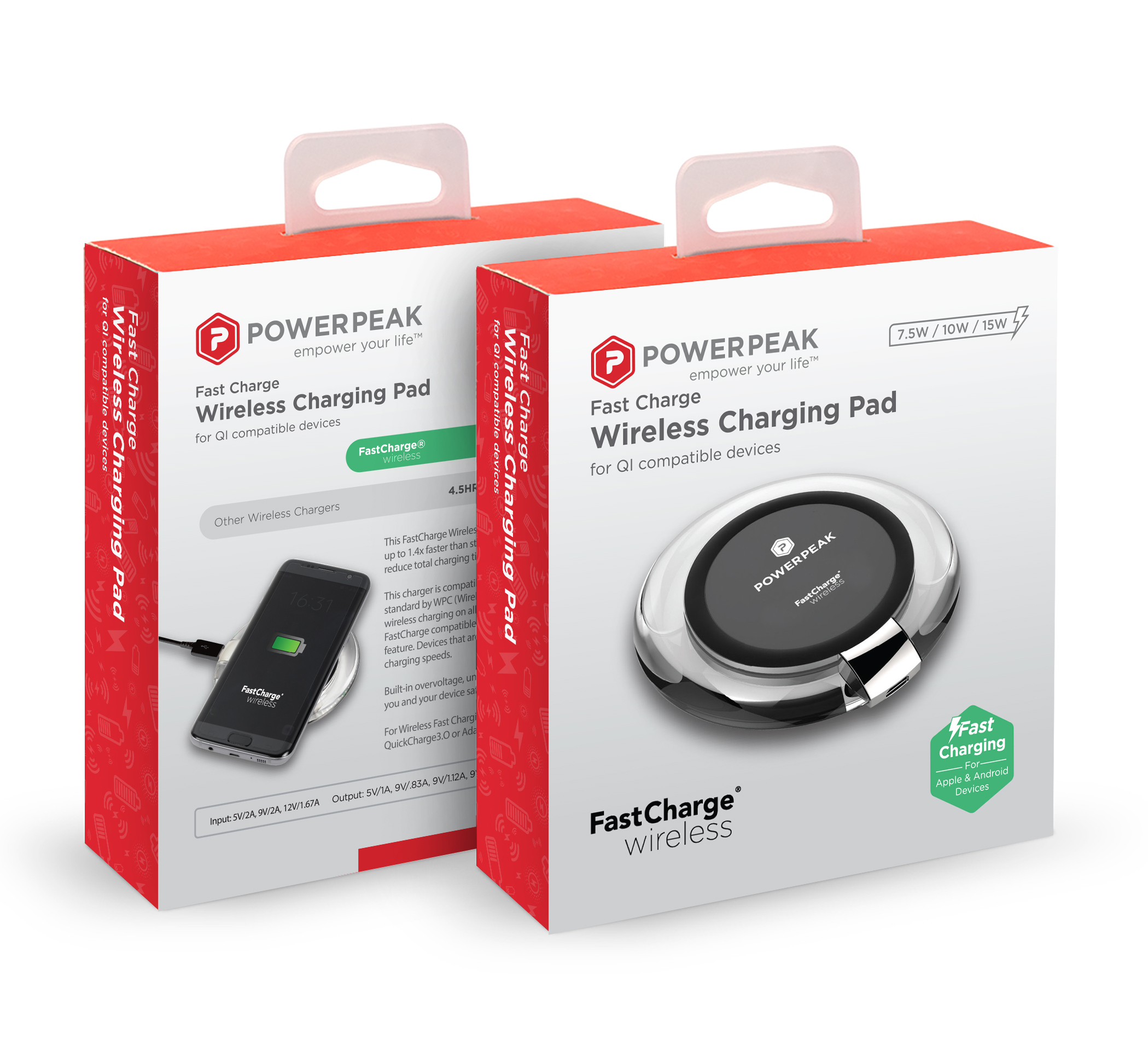 PowerPeak Fast Charge Wireless Charging Pad for Qi Compatible Devices