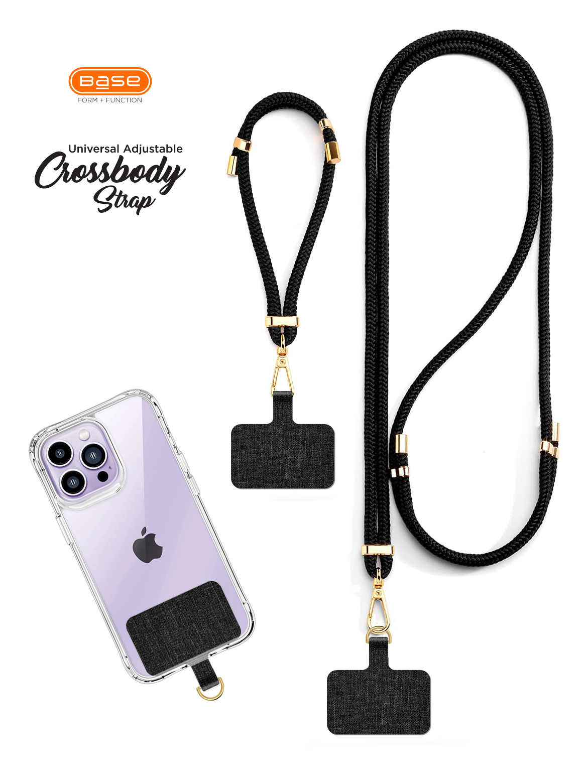 Base Universal Adjustable Crossbody Strap Black UNICBSBK